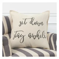 Sit Down Stay Awhile Accent Pillow-Kirkland's Home Online