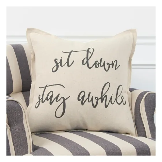 Sit Down Stay Awhile Accent Pillow-Kirkland's Home Online
