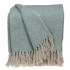 Sky Blue Chevron Cotton Handloomed Tassel Throw-Kirkland's Home Cheap