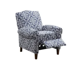 Sky Blue Fretwork Upholstered High Back Recliner-Kirkland's Home Best