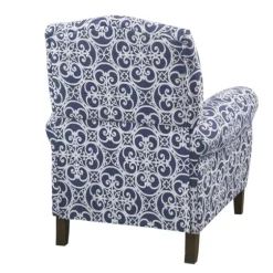 Sky Blue Fretwork Upholstered High Back Recliner-Kirkland's Home Best
