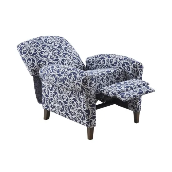 Sky Blue Fretwork Upholstered High Back Recliner-Kirkland's Home Best