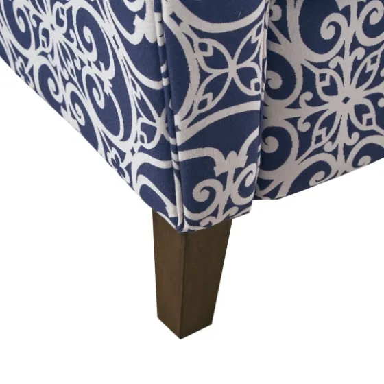 Sky Blue Fretwork Upholstered High Back Recliner-Kirkland's Home Best