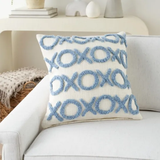 Sky Tufted Xoxo Throw Pillow-Kirkland's Home Online
