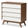 Slant Two-Tone Walnut 4-Drawer Chest-Kirkland's Home Flash Sale