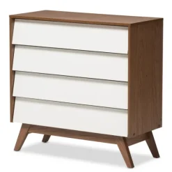 Slant Two-Tone Walnut 4-Drawer Chest-Kirkland's Home Flash Sale