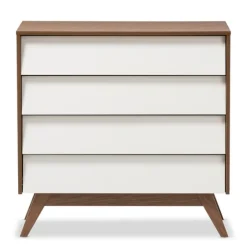 Slant Two-Tone Walnut 4-Drawer Chest-Kirkland's Home Flash Sale