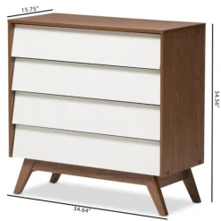Slant Two-Tone Walnut 4-Drawer Chest-Kirkland's Home Flash Sale