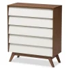 Slant Two-Tone Walnut 5-Drawer Chest-Kirkland's Home New