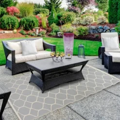 Slate Honeycomb Outdoor Area Rug, 4X6-Kirkland's Home Best