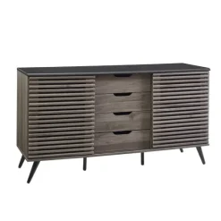 Slate Slatted 4-Drawer Cabinet-Kirkland's Home Discount