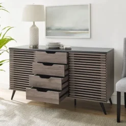 Slate Slatted 4-Drawer Cabinet-Kirkland's Home Discount