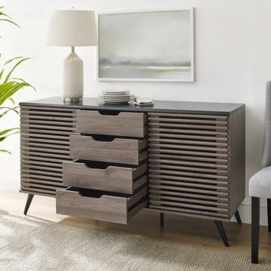 Slate Slatted 4-Drawer Cabinet-Kirkland's Home Discount