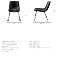 Slate Vegan Leather Bucket Dining Chairs, Set Of 2-Kirkland's Home Best