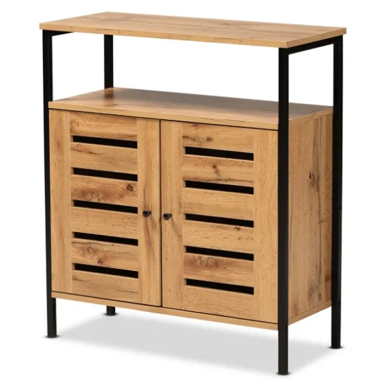 Slatted Oak Wood Cabinet-Kirkland's Home Best Sale