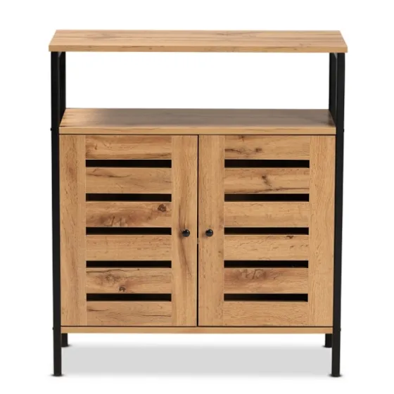 Slatted Oak Wood Cabinet-Kirkland's Home Best Sale