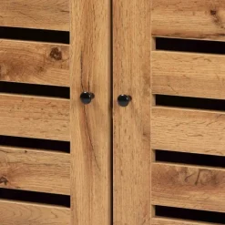 Slatted Oak Wood Cabinet-Kirkland's Home Best Sale