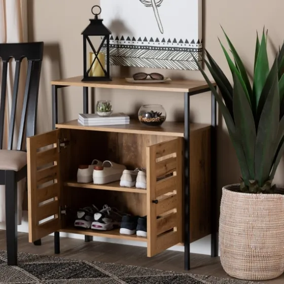 Slatted Oak Wood Cabinet-Kirkland's Home Best Sale