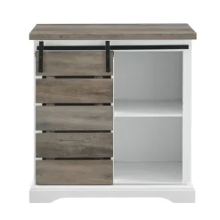 Slatted Sliding Barn Door White And Cabinet-Kirkland's Home Outlet