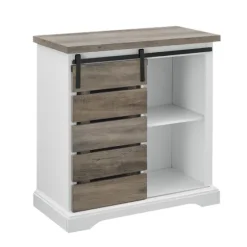 Slatted Sliding Barn Door White And Cabinet-Kirkland's Home Outlet