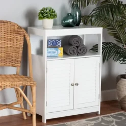 Slatted Wood Bathroom Cabinet-Kirkland's Home Fashion