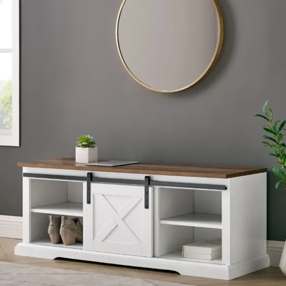 Sliding Barn Door Bench-Kirkland's Home Fashion