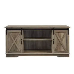 Sliding Barn Door Open Shelf Wash Tv Stand-Kirkland's Home Cheap