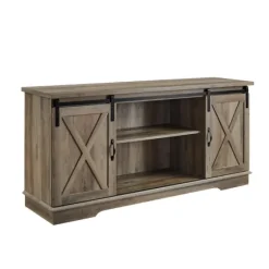 Sliding Barn Door Open Shelf Wash Tv Stand-Kirkland's Home Cheap