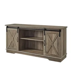 Sliding Barn Door Open Shelf Wash Tv Stand-Kirkland's Home Cheap