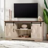 Sliding Barn Door Open Shelf White Tv Stand-Kirkland's Home Outlet