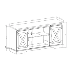 Sliding Barn Door Open Shelf White Tv Stand-Kirkland's Home Outlet