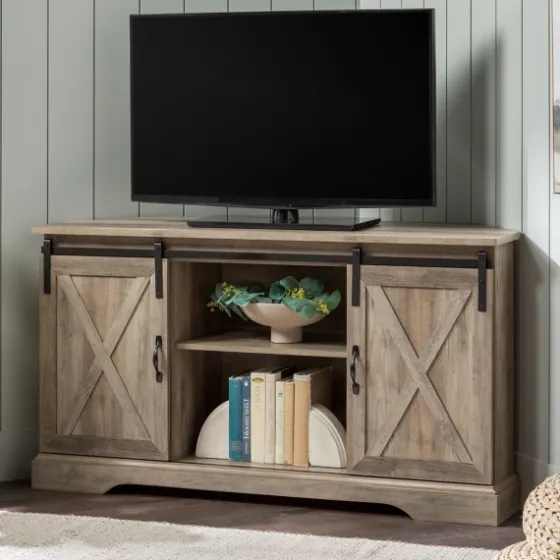 Sliding Barn Doors Corner Tv Stand-Kirkland's Home Best