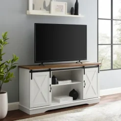 Sliding Door Rustic Oak Top Tv Stand-Kirkland's Home Hot