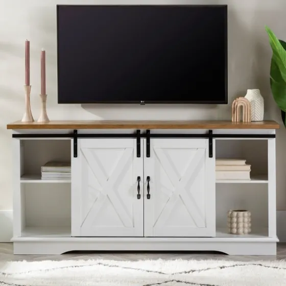 Sliding Door Rustic Oak Top Tv Stand-Kirkland's Home Hot