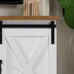 Sliding Door Rustic Oak Top Tv Stand-Kirkland's Home Hot