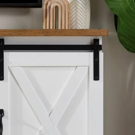 Sliding Door Rustic Oak Top Tv Stand-Kirkland's Home Hot