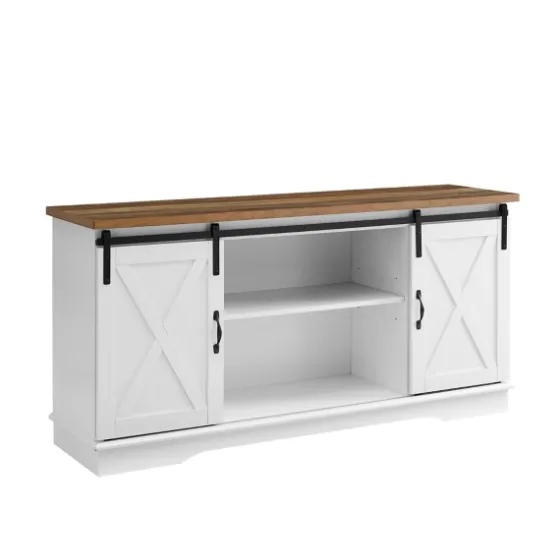 Sliding Door Rustic Oak Top Tv Stand-Kirkland's Home Hot