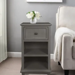 Slim Wooden 2-Shelf Side Table-Kirkland's Home Shop