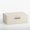 Small Beige Leather Brass Handle Box-Kirkland's Home Hot
