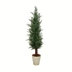 Small Cedar Tree In Mossy White Planter, 36 In.-Kirkland's Home Online