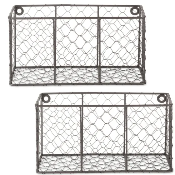 Small Wall Hanging Chicken Wire Baskets, Set Of 2-Kirkland's Home Fashion