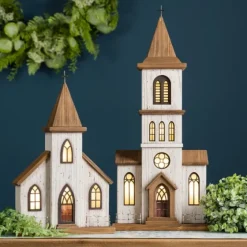 Small Wooden Church Tabletop Statue-Kirkland's Home New