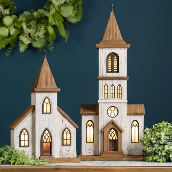 Small Wooden Church Tabletop Statue-Kirkland's Home New