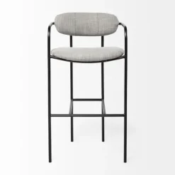 Smoke Arm Rest Upholstered Bar Stool-Kirkland's Home Cheap