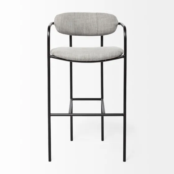Smoke Arm Rest Upholstered Bar Stool-Kirkland's Home Cheap