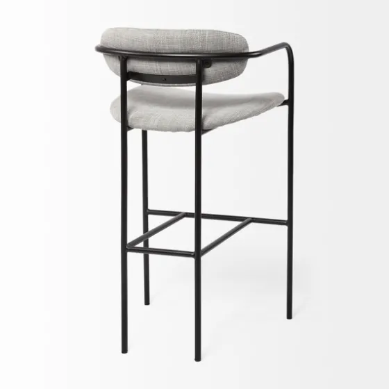 Smoke Arm Rest Upholstered Bar Stool-Kirkland's Home Cheap