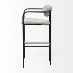 Smoke Arm Rest Upholstered Bar Stool-Kirkland's Home Cheap