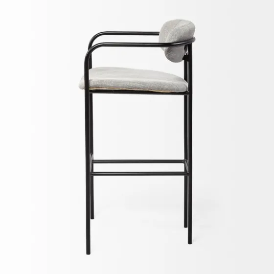 Smoke Arm Rest Upholstered Bar Stool-Kirkland's Home Cheap