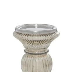 Smoke Glass Pillar Candle Holders, Set Of 3-Kirkland's Home New