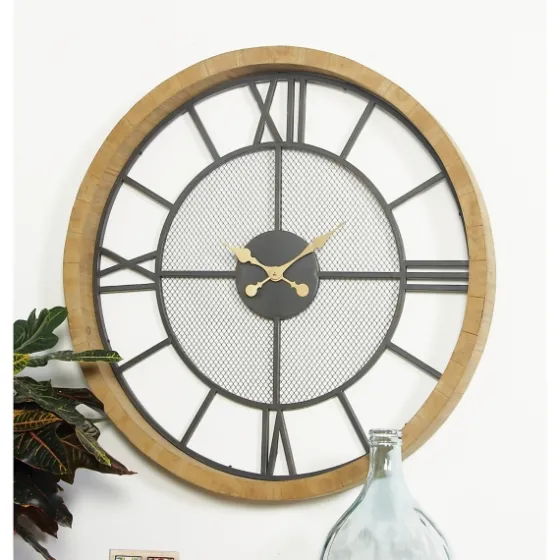Smoke Gray Vintage Matte Mesh Wall Clock-Kirkland's Home Hot